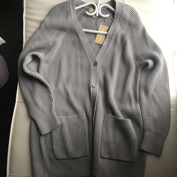 Michael Kors grey cardigan sweater with buttons! - Picture 3 of 7